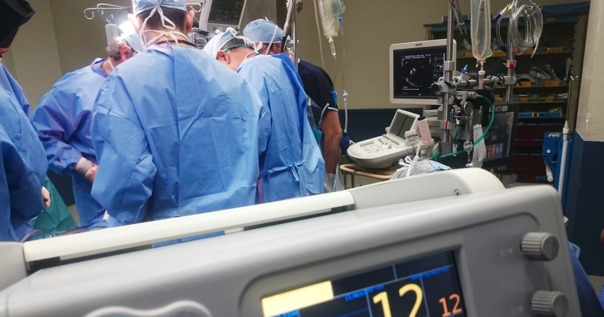 Doctors in hospital in scrubs